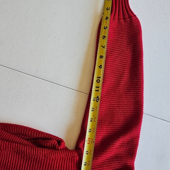Cyrus Cowl Neck Ribbed Turtleneck Red Cozy Tunic Sweater Red XL Womens - Picture 11 of 12
